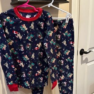 Lands' End Kids Pajama Set - Navy with dogs and presents